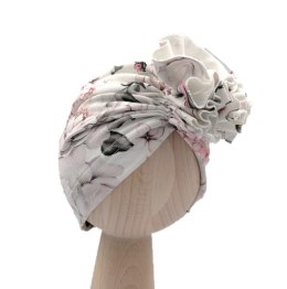 BABY 01077 Turban niemowlęcy Hortensje 0-3 m