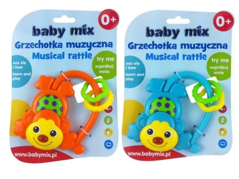 BABY MIX KP-0593-BLUE Grzechotka muzyczna małpka niebieska 16824