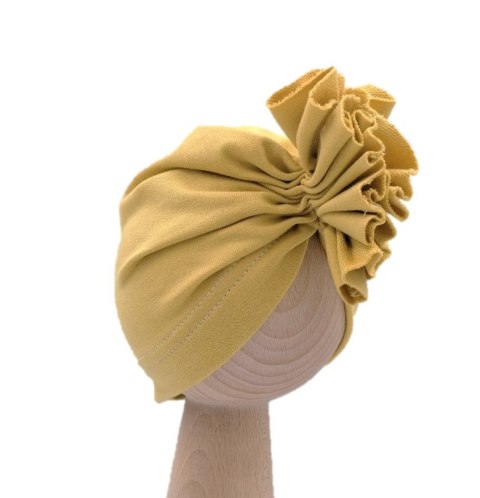 BABY 01076 Turban niemowlęcy Musztardowy 0-3 m