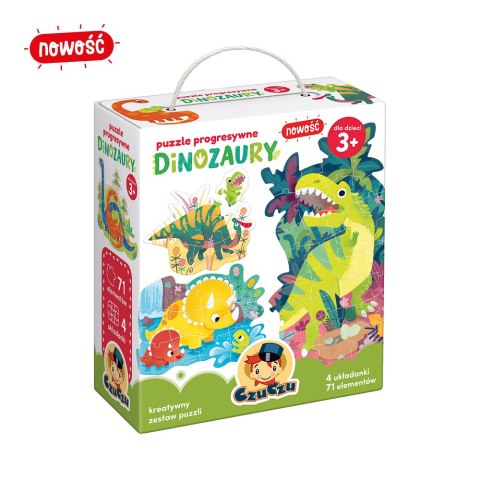 CzuCzu 6942943 Puzzle progresywne 4w1 Dinozaury