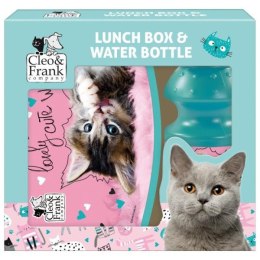 Śniadaniówka + bidon Cleo i Frank 35 Kot DERFORM p24 butelka na wodę