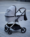 ICE ibebe 2w1 lekki wózek wielofunkcyjny dla dzieci do 22 kg- 05 Gray / stelaż Black