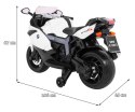 Motor na akumulator BMW K1300S dla dzieci Biały + Kółka pomocnicze + Dźwięki Światła + Wolny Start