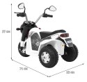 Motorek MiniBike na akumulator dla dzieci Biały + Dźwięki + Światła LED + Ekoskóra