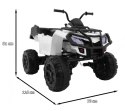 Quad XL ATV na akumulator dla dzieci Biały + Napęd 4x4 + Bagażnik + Wolny Start + EVA + Audio LED