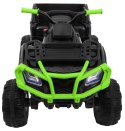 Quad XL ATV na akumulator dla dzieci Czarno-Zielony + Napęd 4x4 + Bagażnik + Wolny Start + EVA + Audio LED