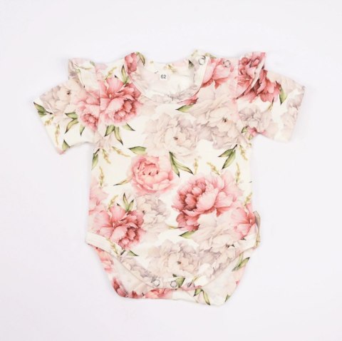 BABY 01207 Body niemowlęce kr rękaw Peonie 68/74