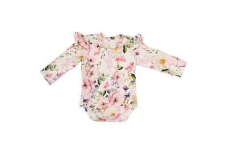 BABY 01352 Body niemowlęce kr rękaw Grey Rose 68/74