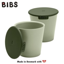BIBS CUP SET SAGE 2 kubeczki z pokrywkami do picia dla dzieci