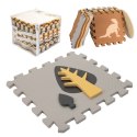 Mata edukacyjna dla dzieci piankowa puzzle kojec 36 elementów 143 x 143 x 1 cm brązowa