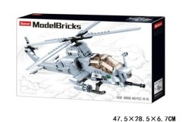 PROMO Klocki Sluban Wojsko Helikopter bojowy szary 482el. 158015 GAZELO