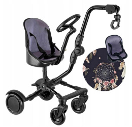 SIDE RIDER Dostawka boczna z siedziskiem mocowana do wózka + poduszka / wkładka BOHO
