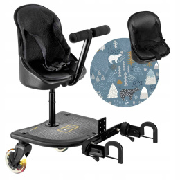 X RIDER Dostawka z siedziskiem mocowana do wózka, max 25 kg + poduszka / wkładka Niedźwiadki