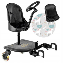 X RIDER PLUS Dostawka z siedziskiem mocowana do wózka, max 25 kg + poduszka / wkładka Jednorożec
