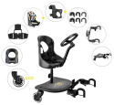 X RIDER PLUS Dostawka z siedziskiem mocowana do wózka, max 25 kg + poduszka / wkładka Tęcza