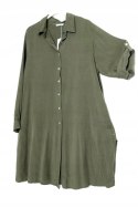 ITALY oversize SZMIZJERKA koszulowa KHAKI r 46/48