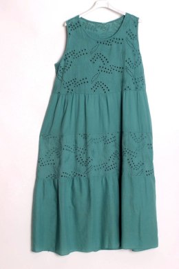 ITALY sukienka FALBANA zielona LONG r 44/46