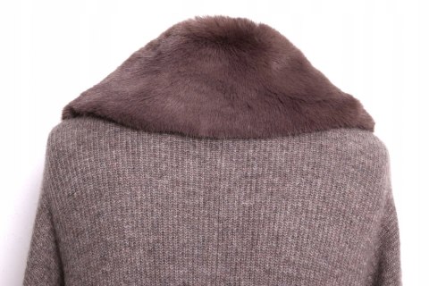 ITALY sweter BEŻOWY narzutka WEŁNA 50/52/54/56