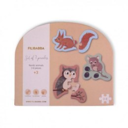 Filibabba puzzle drewniane 7el. nordic animals FILIBABBA