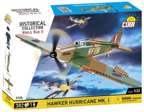 COBI 5728 Historical Collection WWII Samolot myśliwski brytyjski Hawker Hurricane Mk.I 382 klocki