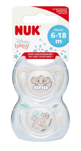 NUK 736797 Smoczek uspokajajacy silikonowy 6-18m DISNEY KRÓL LEW 2 szt