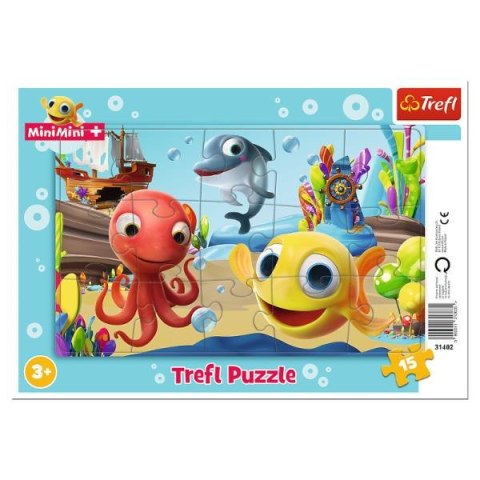 Puzzle 15el ramkowe - Zabawy Rybki MiniMini 31402 Trefl