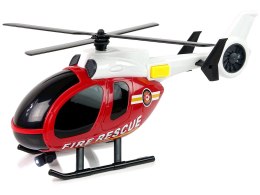 Zestaw Pojazdów Helikopter Auto Straż Pożarna Dźwięk Czerwone