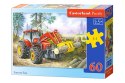 Puzzle układanka 60 elementów Ciągnik z chwytakiem 5+ CASTORLAND