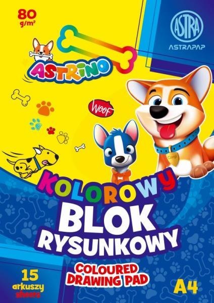 Blok rysunkowy kolorowy barwiony w masie ASTRAPAP A4 80g 15 ark "Astrino" p10