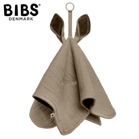 BIBS CUDDLE CLOTH KANGAROO DARK OAK Pieluszka przytulanka z zawieszką na smoczek