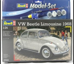 Model samochodu do sklejania 1:24 67083 VW Beetle Limousine 68 Revell + 4 farbki, pędzelek, klej