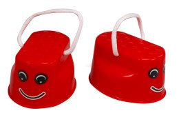 Szczudła dla dzieci do skakania kubełkowe chodaczki równowaga 2 sztuki czerwone