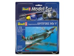 Model samolotu do sklejania 1:72 64164 Supermarine SPITFIRE Mk V Revell + 3 farbki + klej + pędzelki