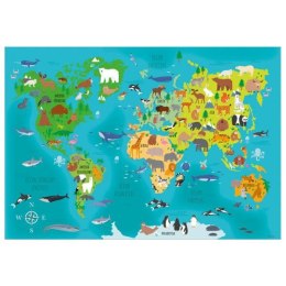 Podkład oklejany mapa świata zwierzęta