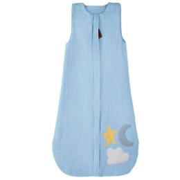 Hi Little One - oddychający śpiworek 2 warstwowy z organicznej BIO bawełny DAY & NIGHT Baby Blue M
