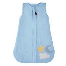 Hi Little One - oddychający śpiworek 2 warstwowy z organicznej BIO bawełny DAY & NIGHT Baby Blue S