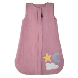 Hi Little One - oddychający śpiworek 2 warstwowy z organicznej BIO bawełny DAY & NIGHT Baby Pink S