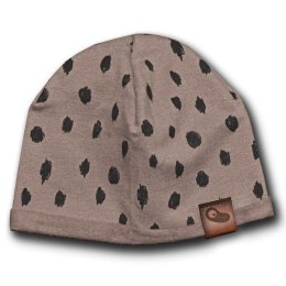 Hi Little One - zestaw spacerowy czapeczka, bandanka i zawieszka do smoczka z organicznej BIO bawełny Leopard Grey
