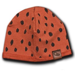 Hi Little One - zestaw spacerowy czapeczka, bandanka i zawieszka do smoczka z organicznej BIO bawełny Leopard Rust