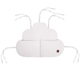 Hi Little One ochraniacze panelowe do łóżeczka z organizerem z oddychającej BIO bawełny CLOUD White