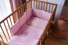 Hi Little One poszewka na pościel dla niemowląt z oddychającej organicznej BIO bawełny MOUSE Blush & Baby Pink