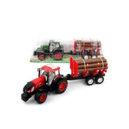 Traktor z przyczepą + drewniane bale 2kol, mix cena za 1 szt