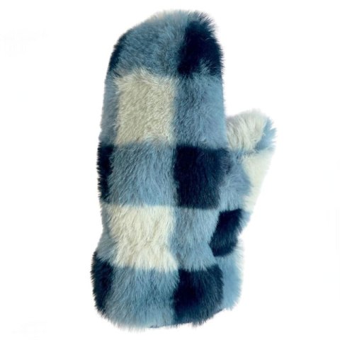 Rockahula Kids rękawiczki zimowe dla dziewczynki Furry Checked Blue 7-10 lat Rockahula Kids rękawiczki zimowe dla dziewczynki Furry Checked Blue 7-10 lat