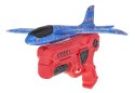 Pistolet z Wyrzutnią Czerwony + Samolot styropianowy Niebieski dla dzieci 6+