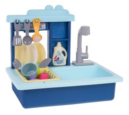 Zlew z Funkcją Wody dla dzieci 3+ Akcesoria 11 el. + Naczynia + Zabawkowy Detergent + Szczotka + Stojak na naczynia