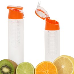 Butelka bidon na wodę z wkładem na owoce 800ml pomarańczowa
