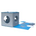 Mata edukacyjna piankowa puzzle szara niebieska 60 x 60 x 1 cm 9 elementów