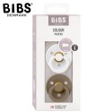 BIBS COLOUR 2-PACK WHITE & DARK OAK S Smoczek Uspokajający kauczuk Hevea