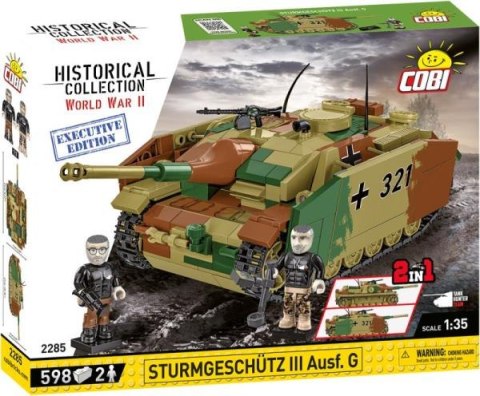 COBI 2285 Historical Collection WWII Sturmgeschütz III Ausf.G - niemiecki niszczyciel czołgów 598 klocków Executive Edition