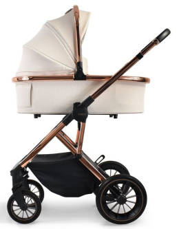 PRO ibebe 2w1 wózek wielofunkcyjny dla dzieci do 22 kg - PRO 02 Beige - Gold frame